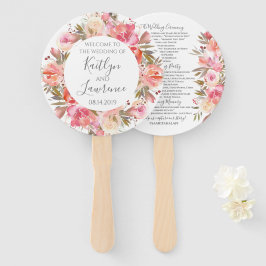 Abanico Programa de Boda de Flores de Agua Floral Romántic