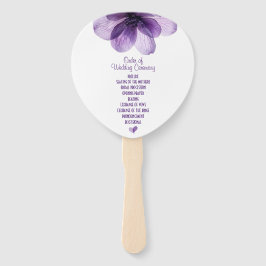 Abanico Programa de Boda de Flores Moradas