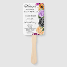 Programa de Boda de Flores Naranjas Negras Purpúre