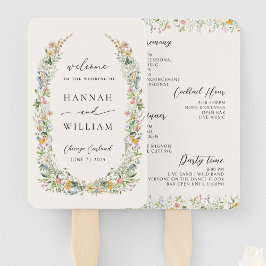 Abanico Programa de Boda de Flores Silvestres