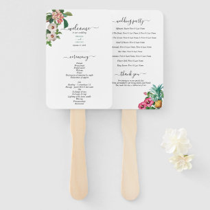 Abanico Programa de Boda de Flores Tropicales y Verdeles