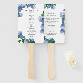 Abanico Programa de Boda de Floristería de Hortensia Azul