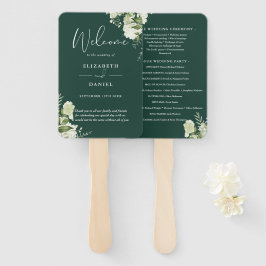 Abanico Programa de Boda de Floristería Verde Esmeralda