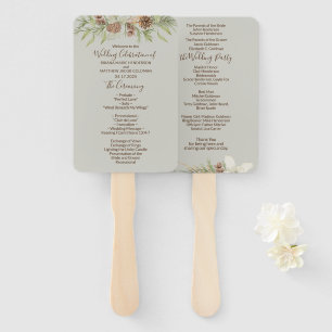 Abanico Programa de Boda de Guión Elegante de Invierno Bei