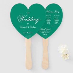 Abanico Programa de Boda de Guión Elegante del Corazón Ver