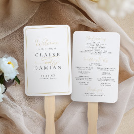 Abanico Programa de Boda de Guión Romántico de Elegancia S