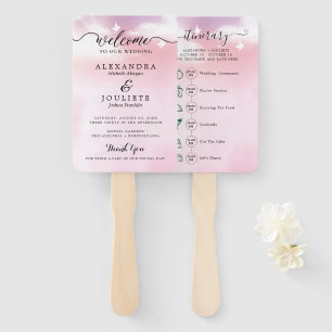 Abanico Programa de boda de guiones clásicos y mano de tie