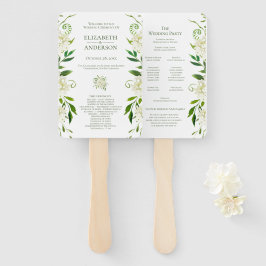 Abanico Programa de Boda de Hidrangea Floral de Agua Blanc