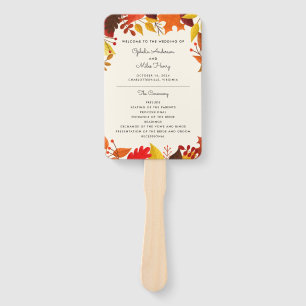 Abanico Programa de boda de hojas de otoño