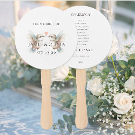 Abanico Programa de Boda de Hummingbird personalizado Ador