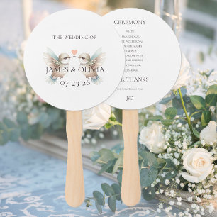 Abanico Programa de Boda de Hummingbird personalizado Ador