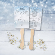 Programa de Boda de Invierno con Copos de Nieve de