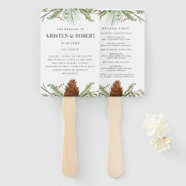 Abanico Programa de Boda de Invierno de Pin Forest Greener