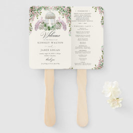 Abanico Programa de Boda de Jardín Elegante Rosado