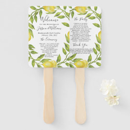 Abanico Programa de Boda de Lemons Greenery Blossom