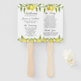 Abanico Programa de Boda de Lemons Greenery Blossom