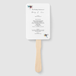 Abanico Programa de Boda de Libélula, personalizado
