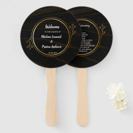 Abanico Programa de Boda de Moda de oro elegante y moderno
