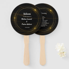 Abanico Programa de Boda de Moda de oro elegante y moderno