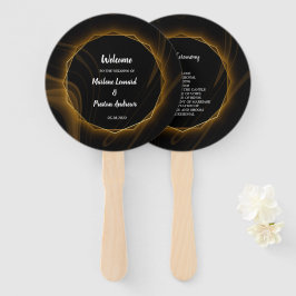 Abanico Programa de Boda de Moda de oro elegante y moderno
