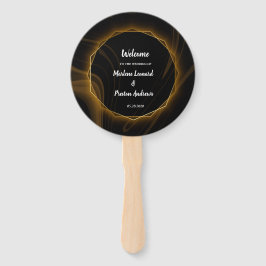 Abanico Programa de Boda de Moda de oro elegante y moderno