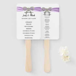 Abanico Programa de Boda de Morado de Diamante