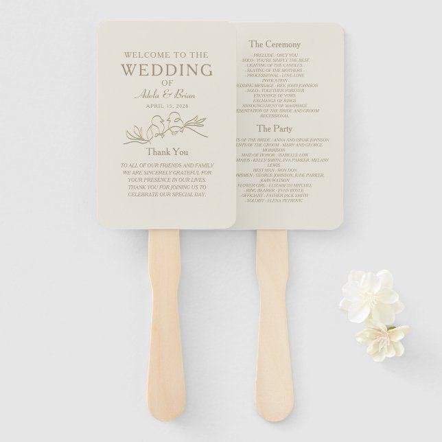 Abanico Programa de Boda de Oro (Anverso y reverso)