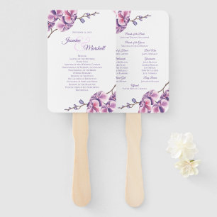 Abanico Programa de Boda de Orquídea Púrpura