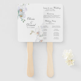 Abanico Programa de Boda de Orquídeas Blancas Elegantes Mo