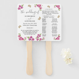 Abanico Programa de Boda de Orquídeas Moradas Delicadas y 