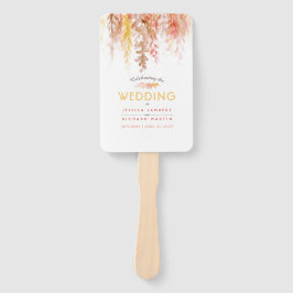 Abanico Programa de boda de otoño en otoño con naranja roj