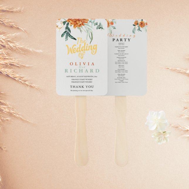 Abanico Programa de Boda de Pampas con Textura Boho en Man (Subido por el creador)