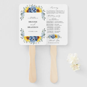 Abanico Programa de Boda de Peones de la Slate Azul Dusty