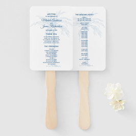 Abanico Programa de Boda de Playa Tropical Palma Azul Mode