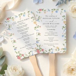 Abanico Programa de Boda de Pradera de Flores Silvestres E