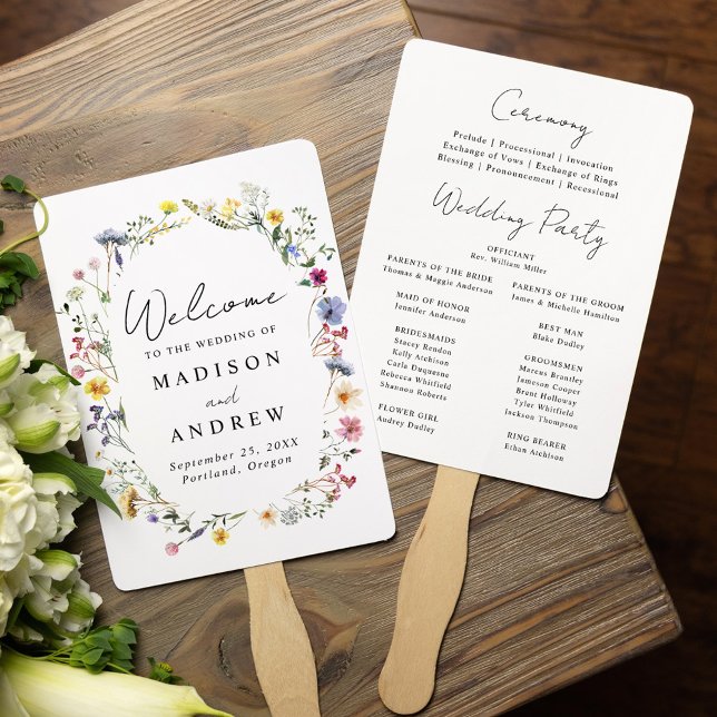 Abanico Programa de Boda de Pradera de Flores Silvestres E (Subido por el creador)