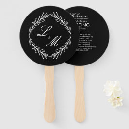 Abanico Programa de Boda de Rama de Guión Monogramado C