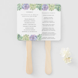 Abanico Programa de Boda de Suculentas Verdes y Moradas