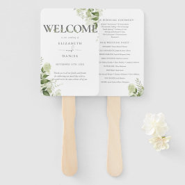 Abanico Programa de Boda de Tipografía Floral de Verdor