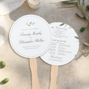 Abanico Programa de Boda de Vegetación con Guión de Elegan