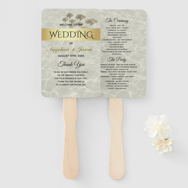 Abanico Programa de Boda de Verano (Anverso y reverso)