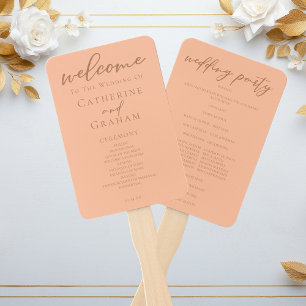 Abanico Programa de boda de verano con guión minimalista m