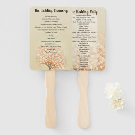 Abanico Programa de Boda del Árbol de Hoja de Corazón de C