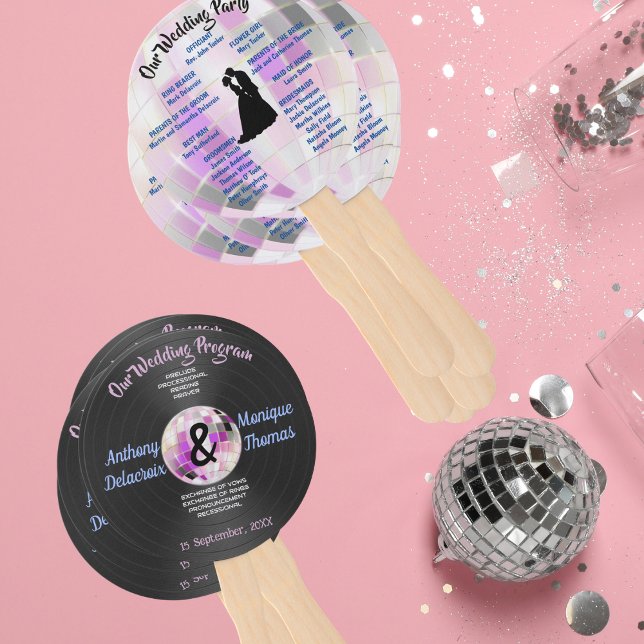 Abanico Programa de Boda Disco de personalizable (Subido por el creador)
