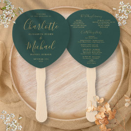 Abanico Programa De Boda Ecológica Y De Oro Esmeralda