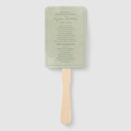 Abanico Programa de Boda Elegante Acuarela Verde