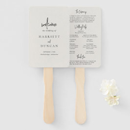 Abanico Programa de Boda Elegante Beige Neutral Atemporal