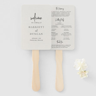 Abanico Programa de Boda Elegante Beige Neutral Atemporal
