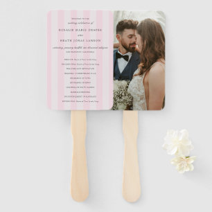 Abanico Programa de boda elegante con rayas rosadas modern