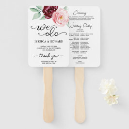 Abanico Programa de Boda Elegante de Agradecimiento Floral